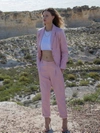 As By Df The Denise Recycled Leather Ankle Trousers In Pink
