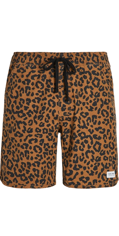 Banks Journal Wilder Elastic Boardshorts In Camel