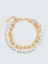 Tess + Tricia Quinn Double Bracelet In Silver In Gold