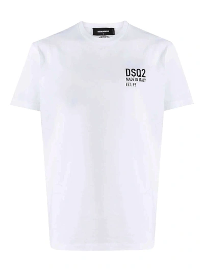 Dsquared2 Logo Print Cotton T-shirt In White