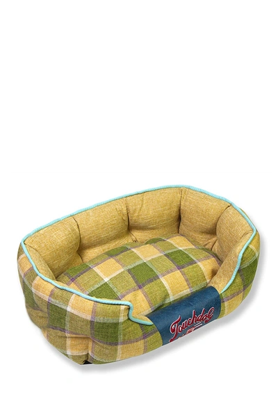 Pet Life Touchdog 'archi-checked' Designer Plaid Oval Dog Bed In Multi