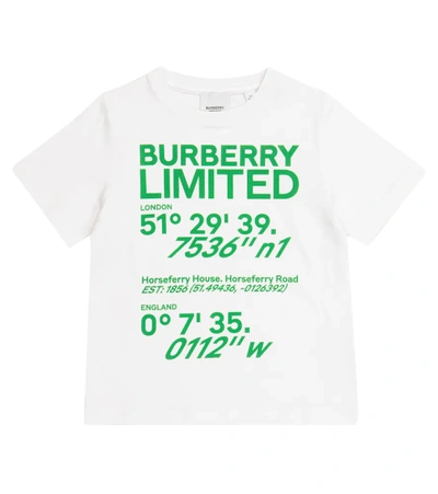 Burberry Kids' Logo棉质t恤 In White