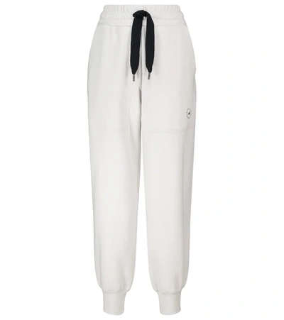 Adidas By Stella Mccartney Printed Cotton-blend Fleece Track Pants In Grey