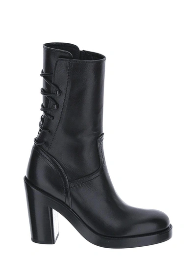 Ann Demeulemeester 60mm Henrica Leather Ankle Boots In Black