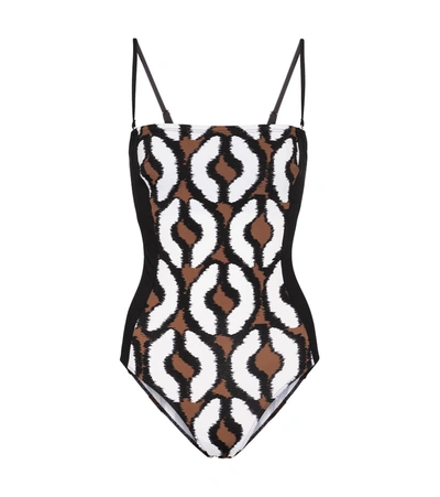 Max Mara George One-piece Swimsuit In Black And Brown