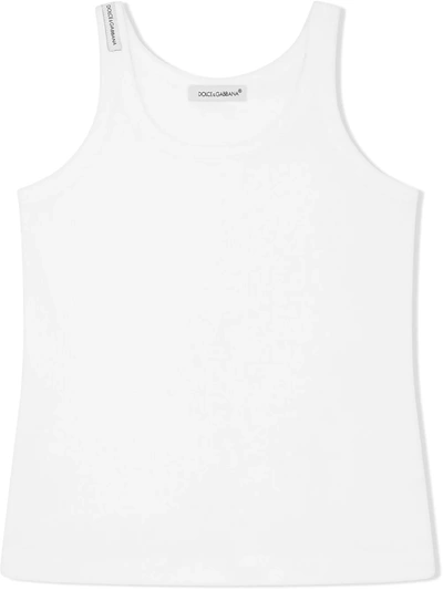 Dolce & Gabbana Ribbed Cotton-jersey Tank Top In White