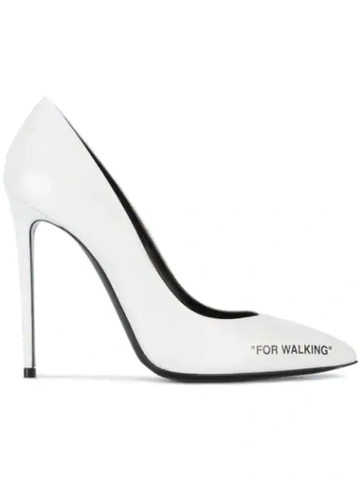 Off-white 100mm For Walking Leather Pumps In White
