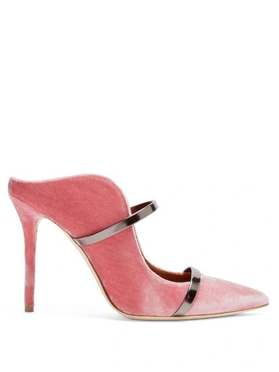 Malone Souliers Maureen Velvet Mules In Pink