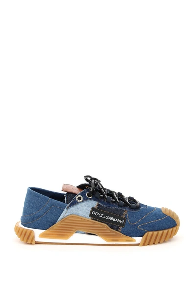 Dolce & Gabbana Ns1 Patchwork Denim Sneakers In Multicolor