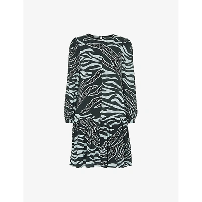 Whistles Womens Multi-coloured Zebra-print Crepe Mini Dress 8
