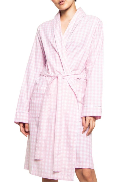 Petite Plume Pink Gingham Cotton Dressing Gown