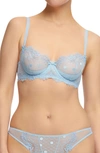 Dita Von Teese Vedette Underwire Balconette Bra In Icy Blue