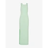 Whistles Womens Tie Back Stretch-crepe Maxi Dress 8 In Mint