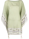 Tory Burch Floral-print Beach Caftan In Green