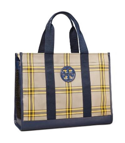 Tory Burch Plaid Dog Carrier Bag In Pattern