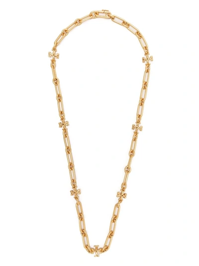 Roxanne 18k Gold-plated Long Logo Chain Necklace In Rolled Brass