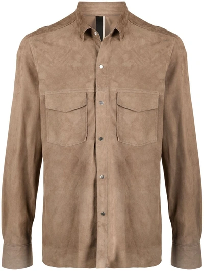 Low Brand Shirt In Beige Leather In Neutrals