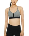 Nike Dri-fit Indy V-neck Light Support Padded Sports Bra In Gray In Grey