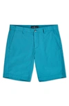 Psycho Bunny Diego Twill Flat Front Shorts In Blue