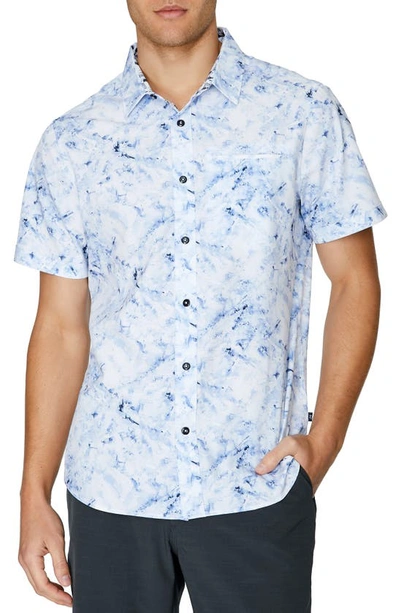 7 Diamonds Crystal Cove Short Sleeve Button-up Performance Shirt In Lught Blue