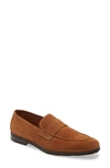 Johnston & Murphy Linford Apron Toe Loafer In Snuff Suede