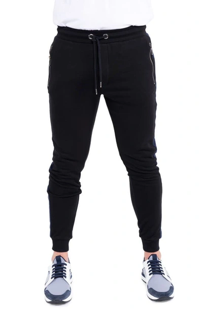 Maceoo Blueside Black Joggers