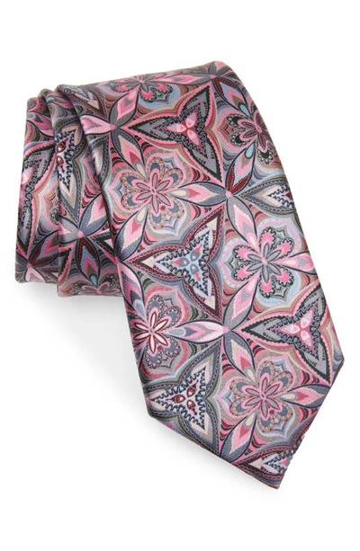 Ermenegildo Zegna Floral Silk Tie In Pink