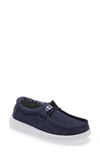 Hey Dude Kids' Wally Moc Toe Sneaker In Navy