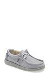 Hey Dude Kids' Wally Moc Toe Sneaker In Steel