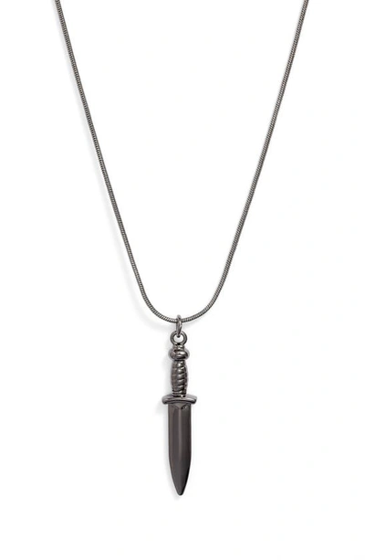 Nordstrom Snake Chain Pendant Necklace In Gunmetal Dagger