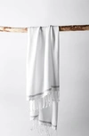 Coyuchi Mediterranean Bath 6-piece Organic Cotton Towel Set In Alpine White W/slate