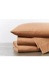 Coyuchi Cloud Brushed Organic Cotton Flannel Sheet Set In Ginger