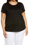 Eileen Fisher Crewneck Organic Cotton T-shirt In Black