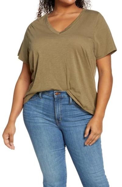 Madewell Whisper Cotton V-neck T-shirt In Distant Surplus