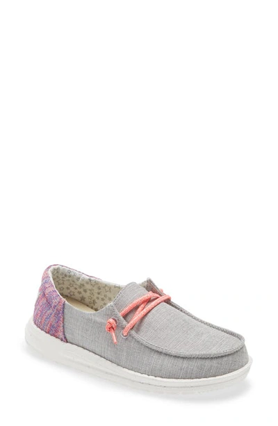 Hey Dude Kids' Wendy Moc Toe Sneaker In Funk Grey