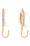 Tess + Tricia Initial Huggie Hoop Earrings In Gold U