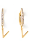 Tess + Tricia Initial Huggie Hoop Earrings In Gold V