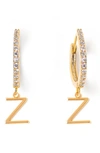 Tess + Tricia Initial Huggie Hoop Earrings In Gold Z