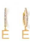 Tess + Tricia Initial Huggie Hoop Earrings In Gold E