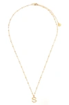 Tess + Tricia Initial Pendant Necklace In Gold S