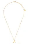 Tess + Tricia Initial Pendant Necklace In Gold A