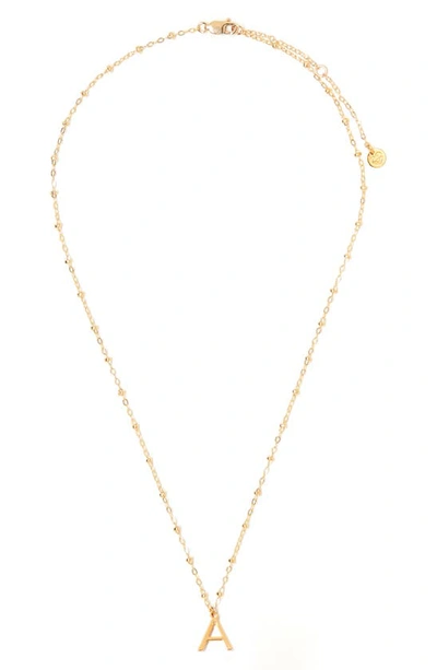 Tess + Tricia Initial Pendant Necklace In Gold A