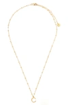 Tess + Tricia Initial Pendant Necklace In Gold C