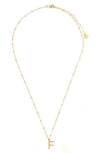 Tess + Tricia Initial Pendant Necklace In Gold F