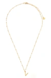 Tess + Tricia Initial Pendant Necklace In Gold V