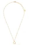 Tess + Tricia Initial Pendant Necklace In Gold Q