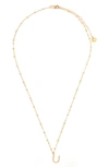 Tess + Tricia Initial Pendant Necklace In Gold U