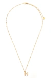 Tess + Tricia Initial Pendant Necklace In Gold N