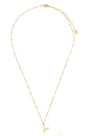 Tess + Tricia Initial Pendant Necklace In Gold Y