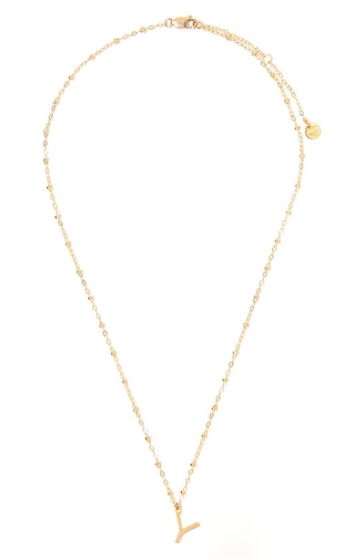 Tess + Tricia Initial Pendant Necklace In Gold Y